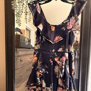 City Chic Blue Floral Romper